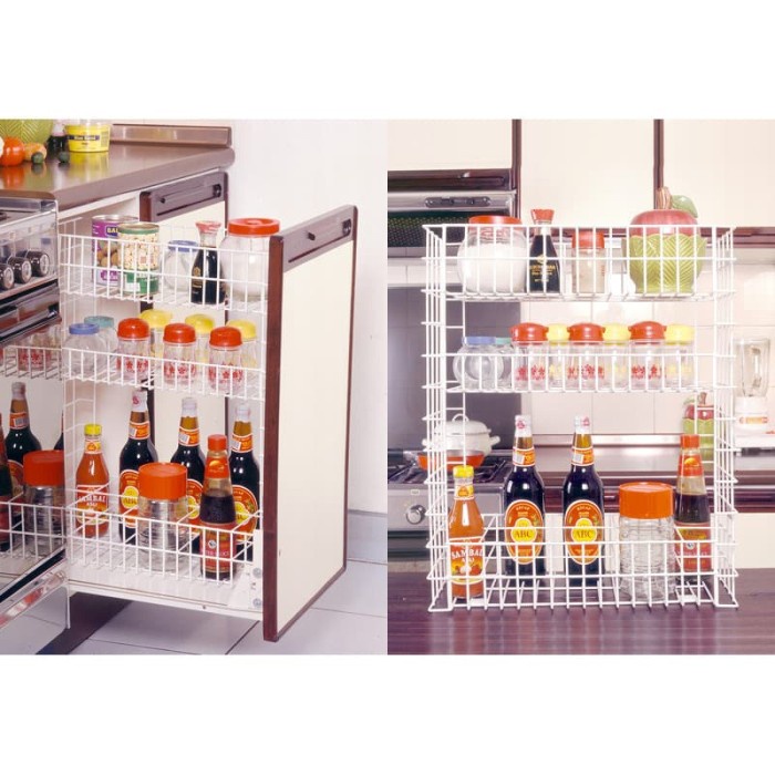 Rak Rak Botol Tarik 3 Susun Modelin Kitchen Set Bawah