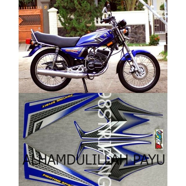 STIKER STRIPING RX KING BIRU PUTIH TAHUN 2004  LIS STANDAR ORI YAMAHA POLET BODY PLISIR