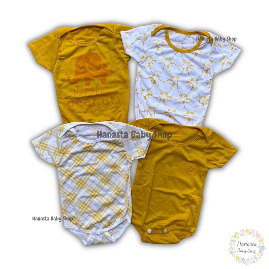 Jumper Bayi 4in1 Lengan Pendek Jumpsuit Newborn 0-6 Bulan