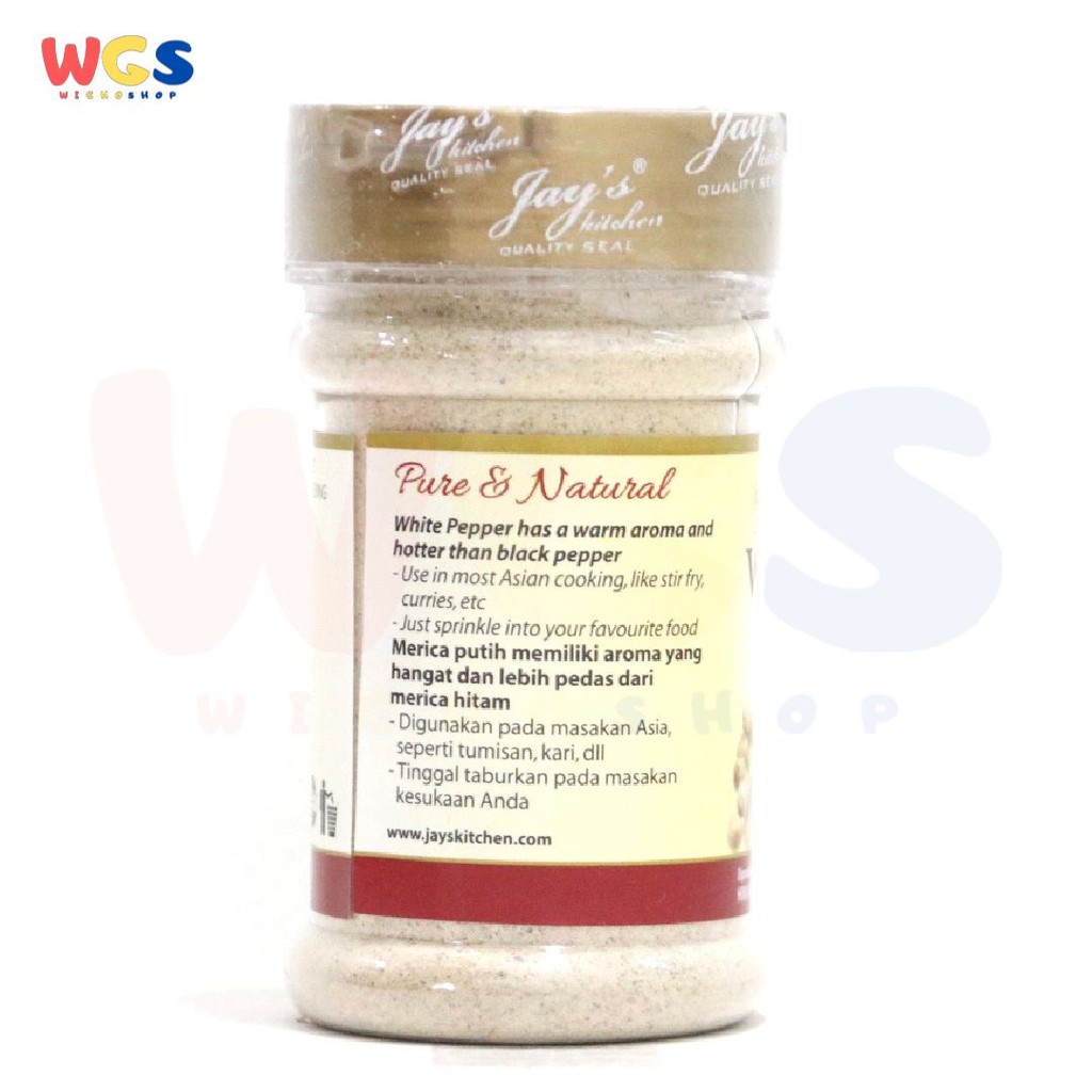 Jay's Kitchen Jays White Pepper Ground 75 gr - Bubuk Merica Putih