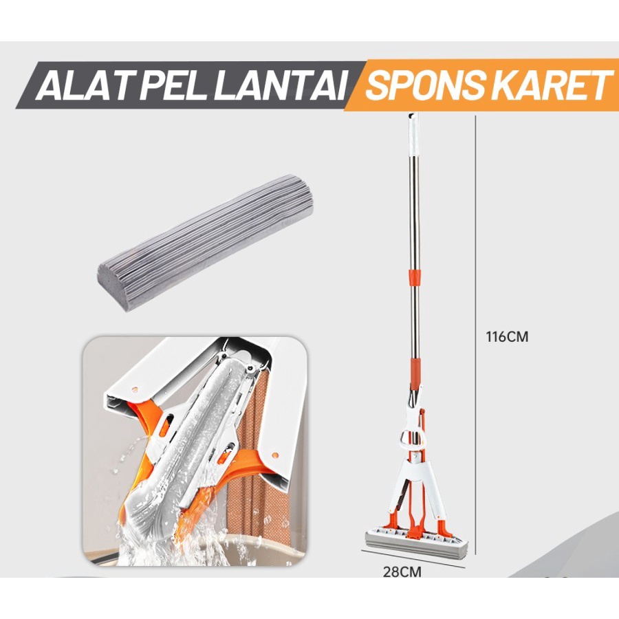 ALAT PEL LANTAI SPONS CLEANING MOP ALAT PEL SET PERAS KARET PEMBERSIH LANTAI