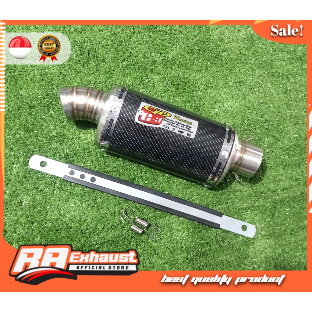 SILENCER KNALPOT RACING OVAL CLD C3 KARBON INLET 50MM PNP BEAT MIO VARIO SCOOPY AEROX NMAX SUPRA VEG