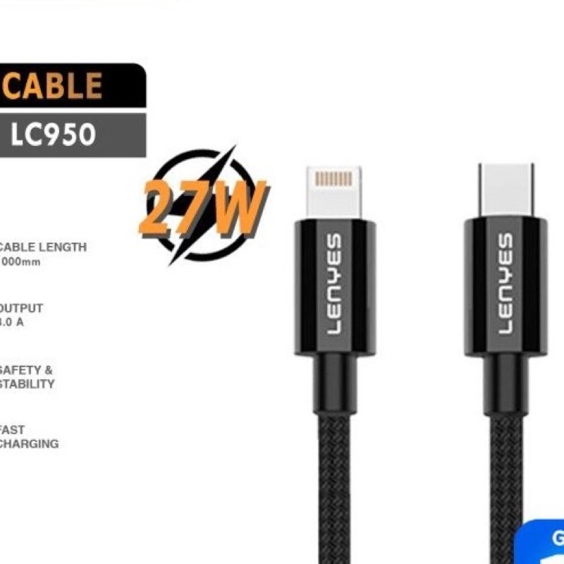 Kabel data charge cable Lenyes LC950 C To 11 Fast Charging 27W