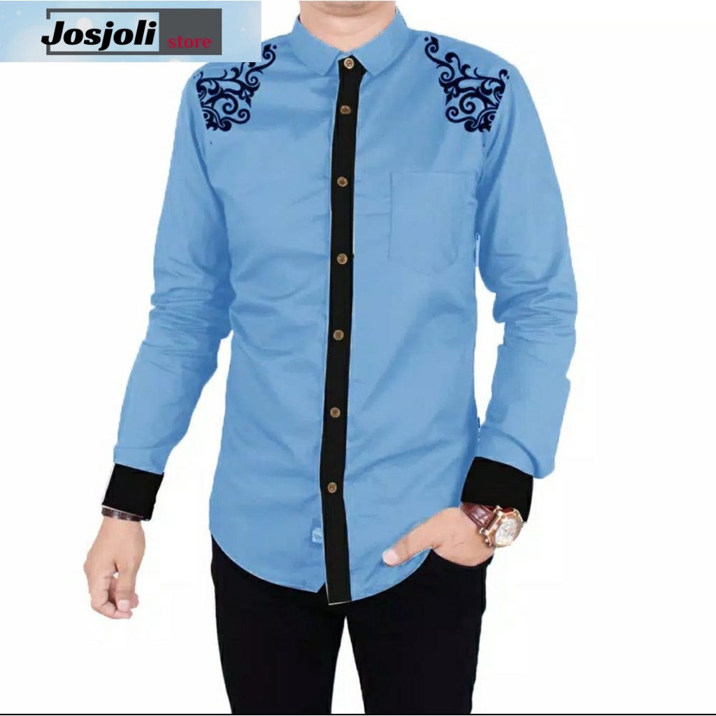 JOSJOLI_STORE/Kemeja JONY Strech/Kemeja Pria Dewasa Lengan Panjang/Size L,XL,XXL