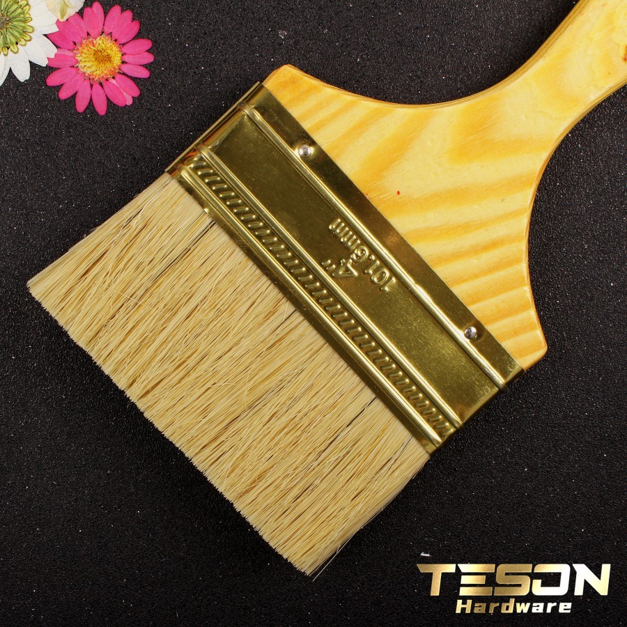 KUAS CAT HAMSTER 4 INCH // KUAS TEMBOK GAGANG KAYU