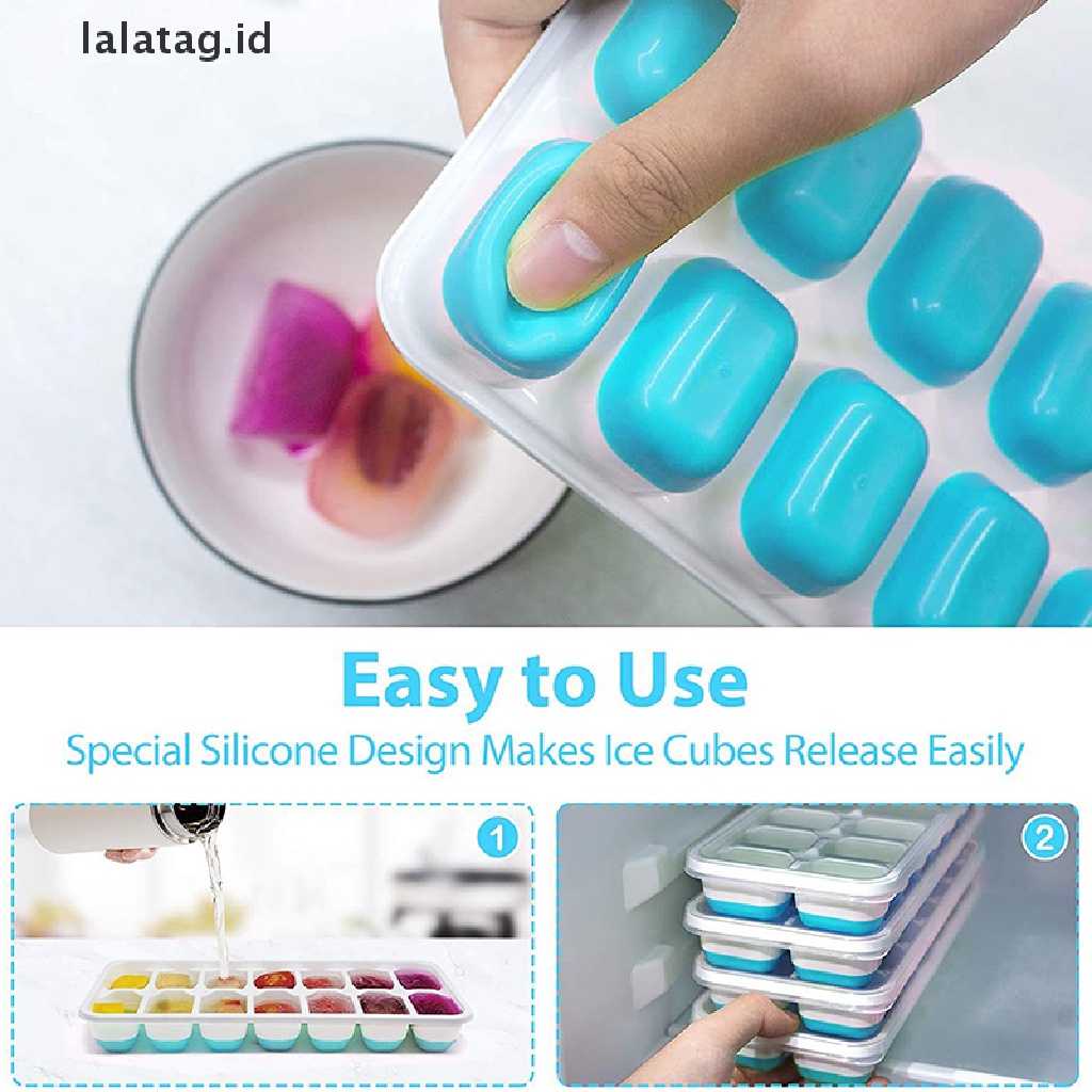 [lalatag] Cetakan Ice ball maker Dengan Tutup Silicone Ice Cube Tray Cetakan Es Batu Dapur [ID]