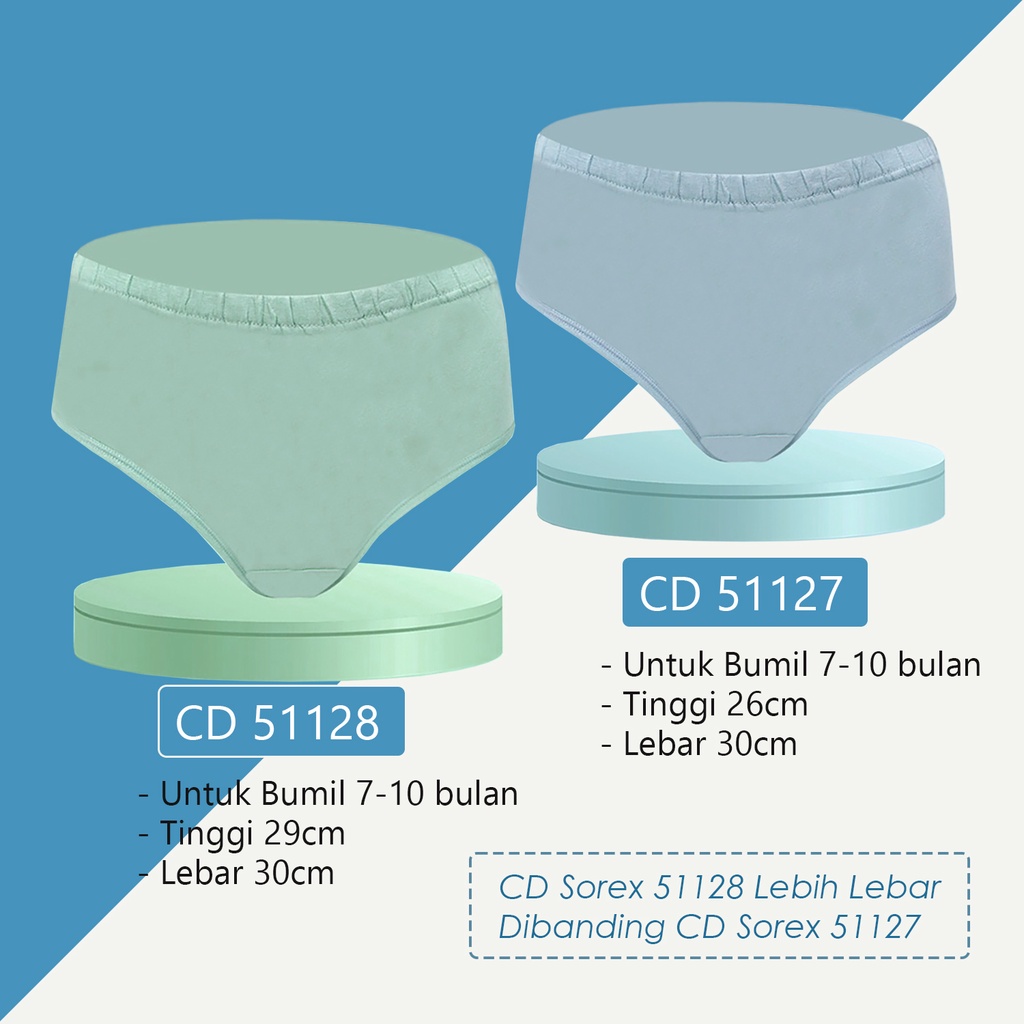 Celana Dalam Hamil Maternity Panty Katun Midi CD Sorex 51127 &amp; 51128 Premium Quality