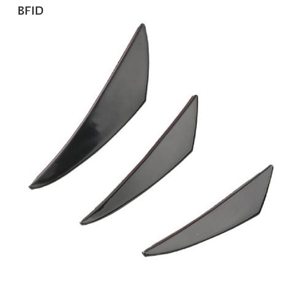 [BFID] 6pcs Mobil Bumper Depan Lip Splitter Sirip Body Spoiler Canards Refit Gloss Black [ID]