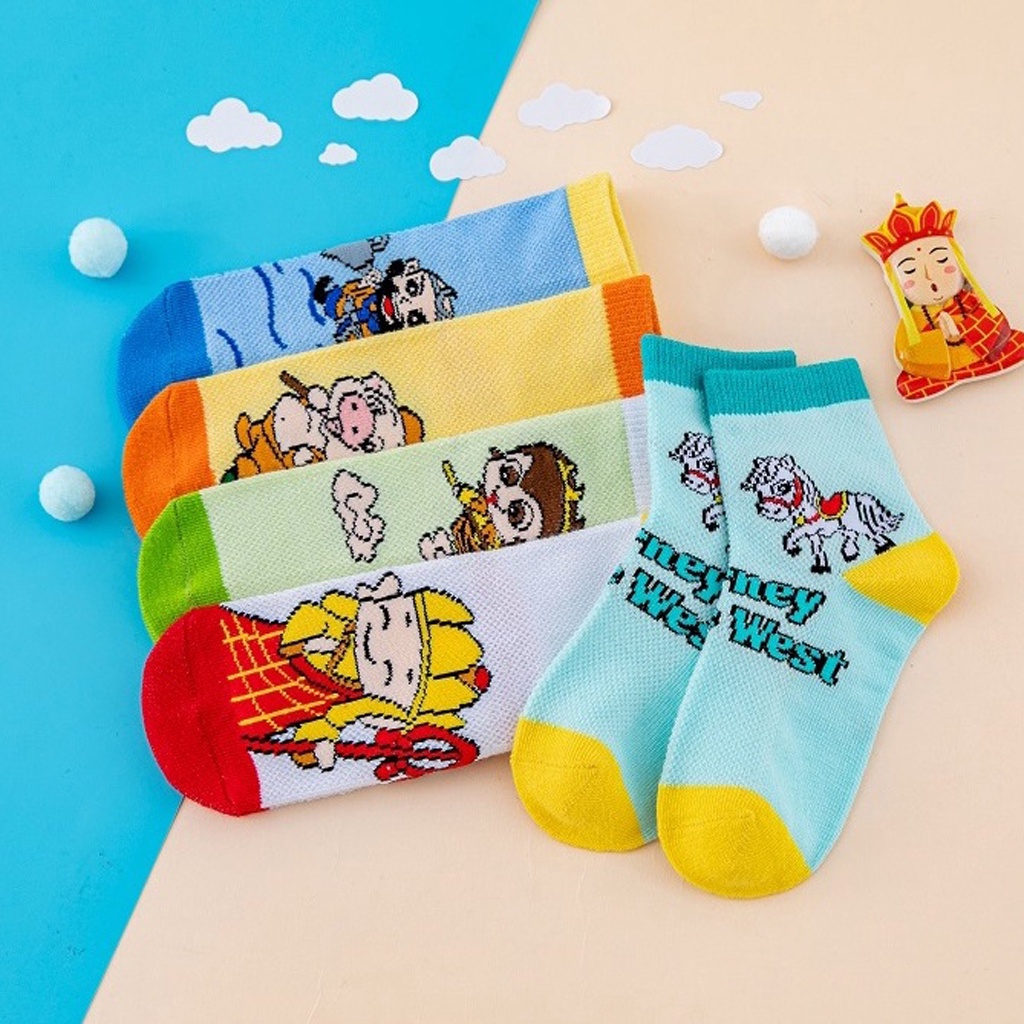 INDOMINI  Kaos Kaki Anak Motif Kera Sakti Kaos Kaki Bayi Journey To The West Lucu KK043