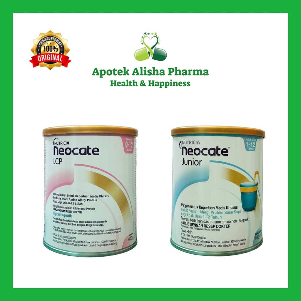 Nutricia Neocate LCP 0-12bulan / Junior Anak 1tahun Keatas 400gr - Susu Formula &amp; Lanjutan Bayi Alergi Protein Susu Sapi / Neoket