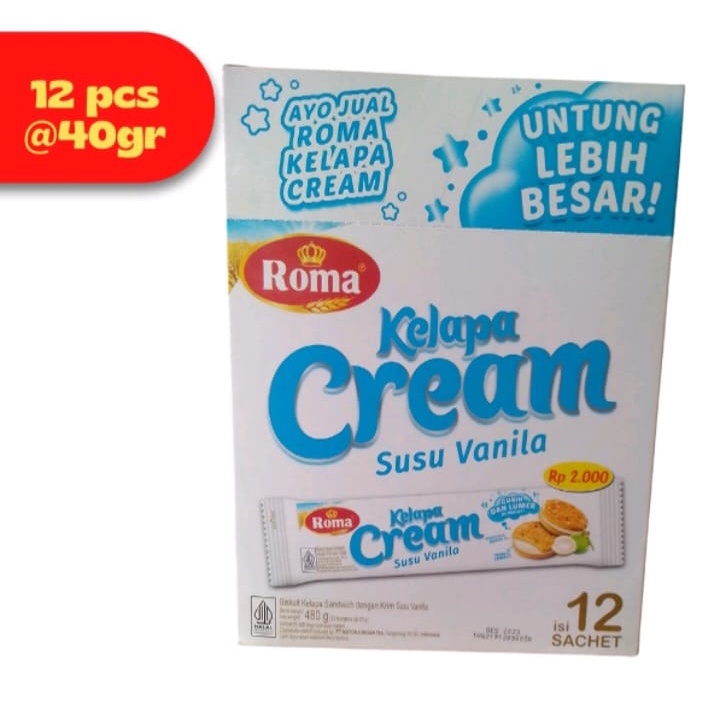 Roma Kelapa Cream Box | 12 Sachet @ 40 Gr | Mayora