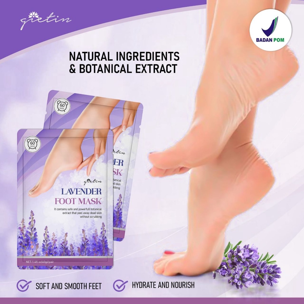 LF - Gietin Lavender Foot Mask Masker Kaki Foot Peeling Exfoliating Foot Mask