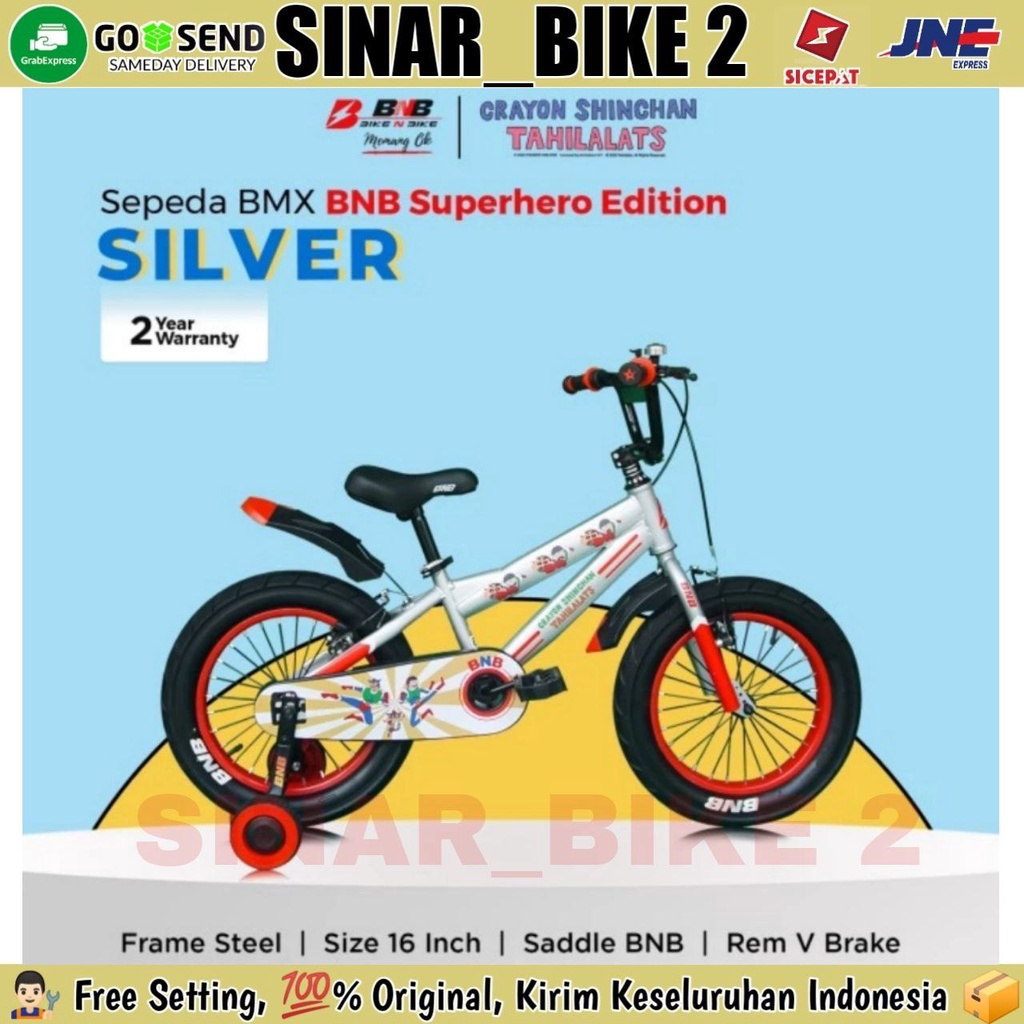 Sepeda Bmx Anak Laki Laki  BNB SUPERHERO EDITION Ukuran 16 Inch