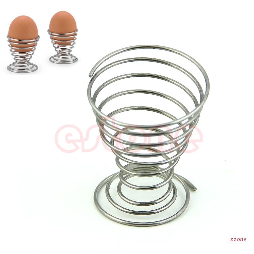 Zzz Hot Produk 1pcs Stainelss Steel Spring Wire Tray Egg Cup Tempat Telur Rebus