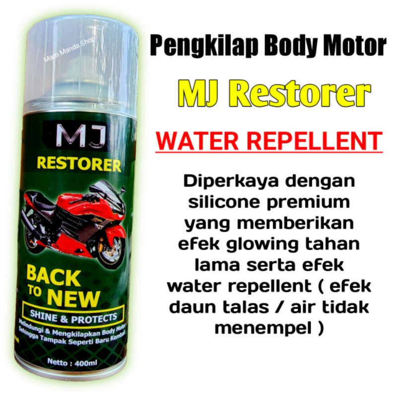 Pengkilap Body Motor tahan lama / MJ restorer shine &amp; protect / pengkilat motor doff dan gloss / penghitam dasbor