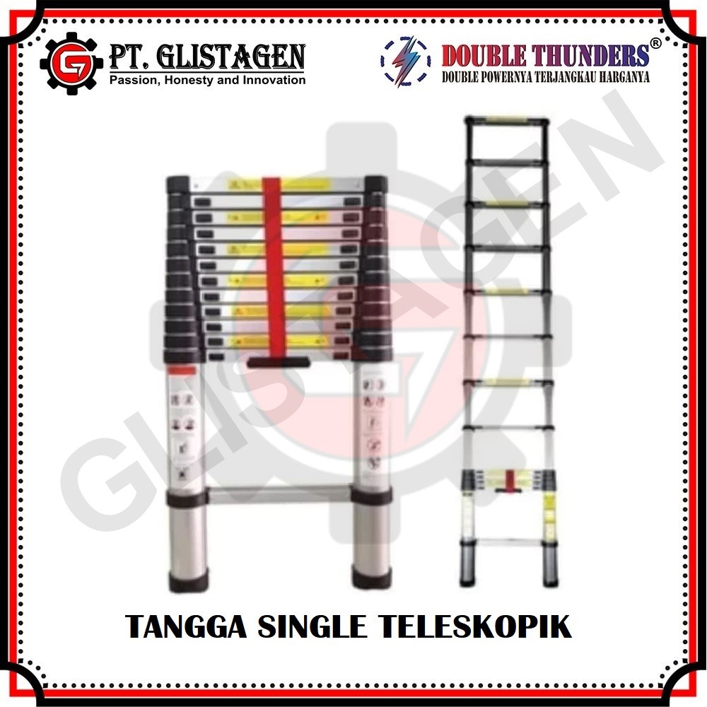 TANGGA LIPAT ALUMINIUM TELESKOPIK 3.2M / TANGGA Single Telescopic 3.2M