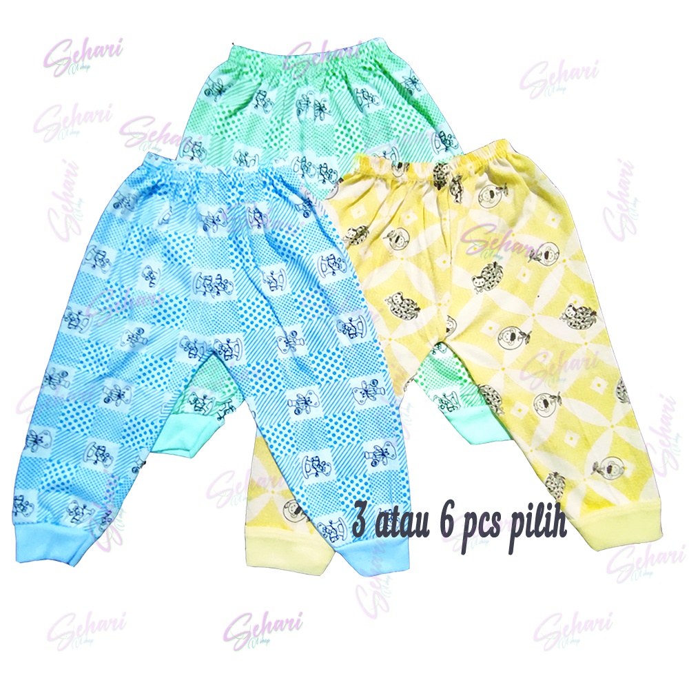 6 pcs atau 3 pcs Celana panjang bayi sehari hari 0-12 bulan