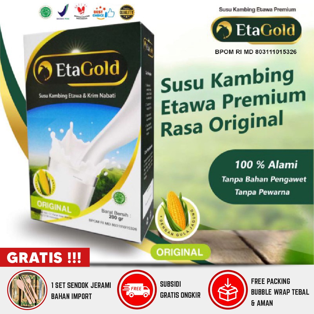 

EtaGold/Eta Gold Susu Kambing Etawa Premium 100% Asli dan Alami Tanpa Pengawet dan Tanpa Pewarna