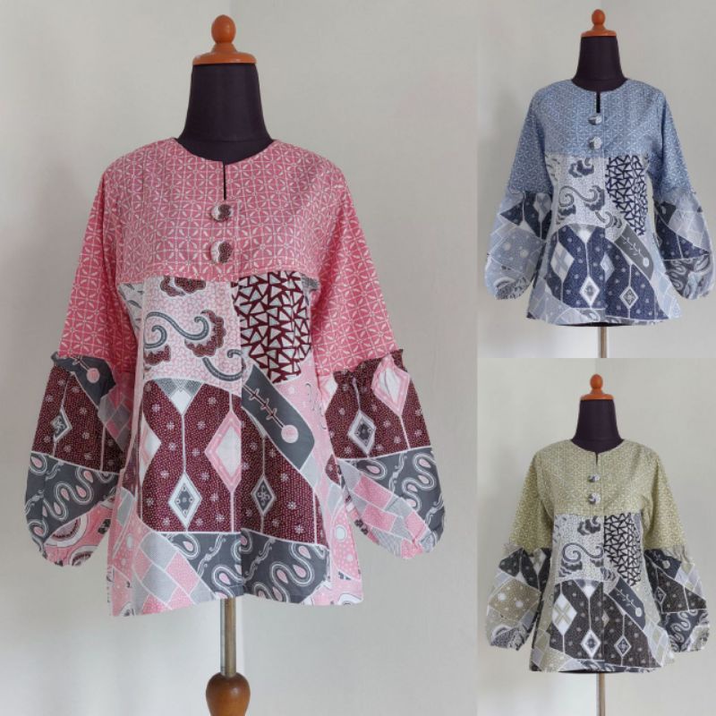 Baju batik wanita kantor Bluse batik wanita couple