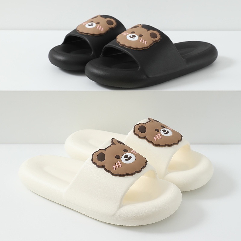COD - S5622 Sandal Slop Wanita Karet Motif Beruang / Sandal Slip Karet Beruang / Sandal Rumah Nyaman Empuk / Sandal Fashion Korea