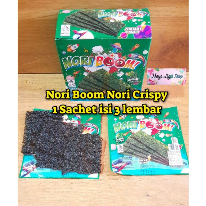 Nori Crispy Snack rumput laut mamasuka rumput laut snack seafood rice paper barbeque balado garing cemilan seaweed snack seafood murah halal