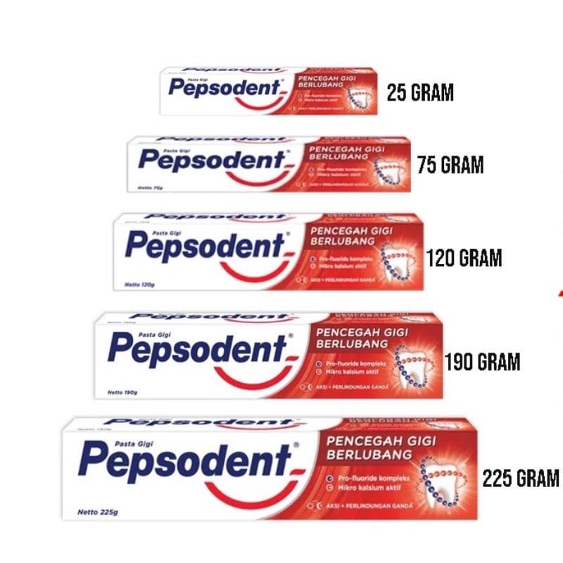 PEPSODENT PENCEGAH GIGI BERLUBANG 25gr/75gr/120gr/190gr/225gr