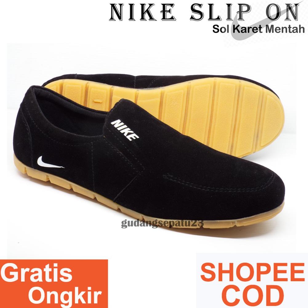 [COD] ➲ Sepatu slip on kasual SOL KARET MENTAH  NIKE PRIA| SLIP ON MURAH | SEPATU ORIGINAL ANTI SLIP