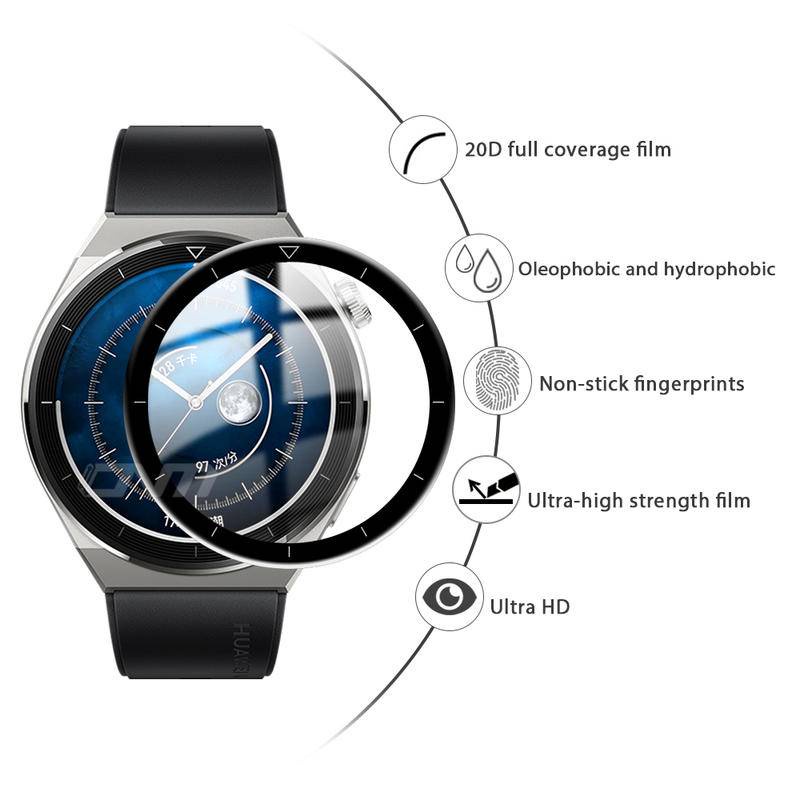 Film Pelindung 5D Untuk Huawei watch Gt3 2 Pro 2e 42mm 46mm 43mm Smart watch Soft Screen Protector for Huawei watch 3pro Fit 2d Bukan Kaca