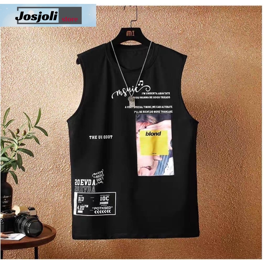 JOSJOLI_STORE/Kaos Singlet Evda/Atasan Pria Dewasa/L XL