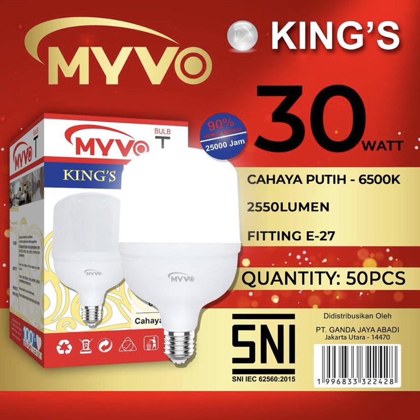 MYVO KINGS LAMPU LED CAPSULE 30W 30 WATT PREMIER REVO VARIO SNI E27