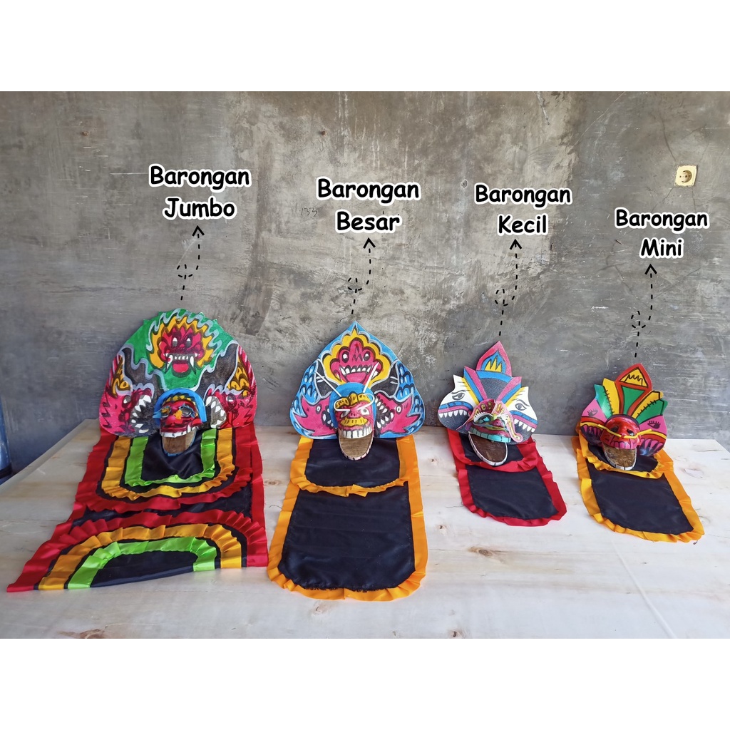 1 Set - Paket mainan anak barongan devil + celana barongan size 4 SD Kls 4-6 besar kain warna