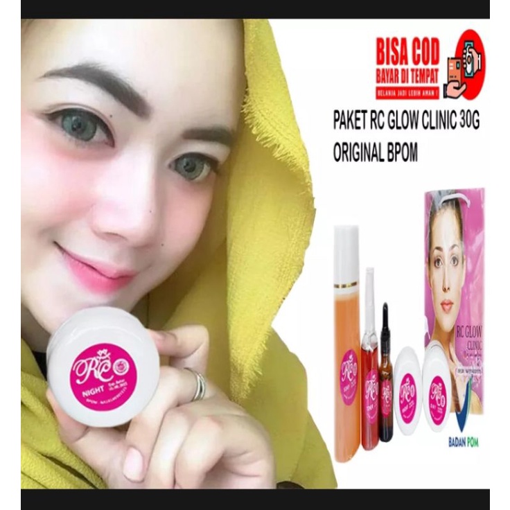 PAKET SKINCARE ORIGINAL BPOM RC GLOW CLINIK 30gram+Serum -FLEK dan JERAWAT -PEMUTIH WAJAH-PAKET SKIN