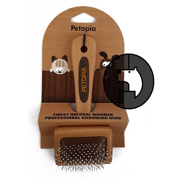 Mihu Petopia Wood-020 Wooden Slicker Brush With Dot Tips (S)