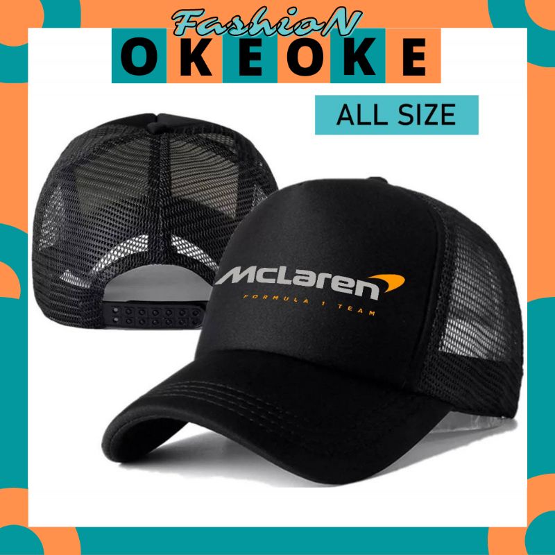 OkeOkeFashion Topi Trucker MCLAREN FORMULA TEAM - Topi Distro MCLAREN Logo - Topi MCLAREN Premium - 