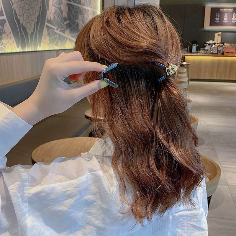 Chic V Bentuk Cakar Klip Wanita Klip Rambut Geometris Jepit Rambut Gadis Hair Claw Hair Barrettes Fashion Aksesoris Rambut