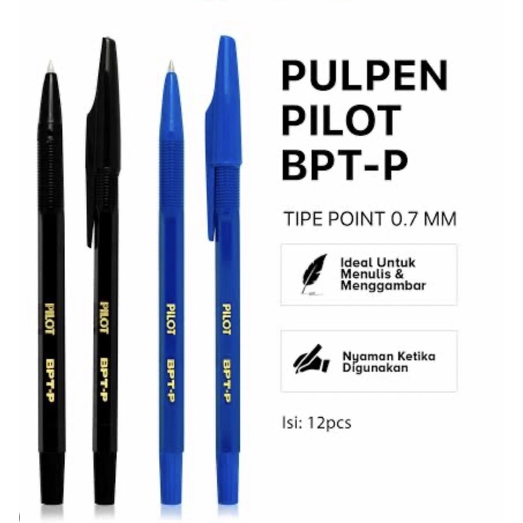 

Pulpen Pilot BPT-P / Ballpoint Pilot BPT-P / Pulpen Pilot Hitam dan Biru