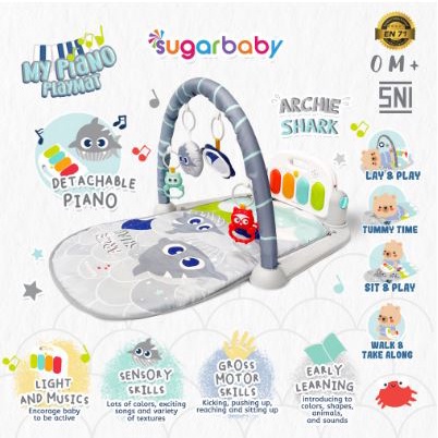 Sugarbaby Piano Playmat Baby Playgym Sugar Baby / Baby Playmat / Playmat Bayi /Sugar Baby All in one Piano Playmat / Playmat Bayi Sugar Baby / Sugar Baby Playmat Sugar Park Sugar Land Sugar Galaxy Ella Chef Musical Parade Sunday Stroll BPA FREE SNI