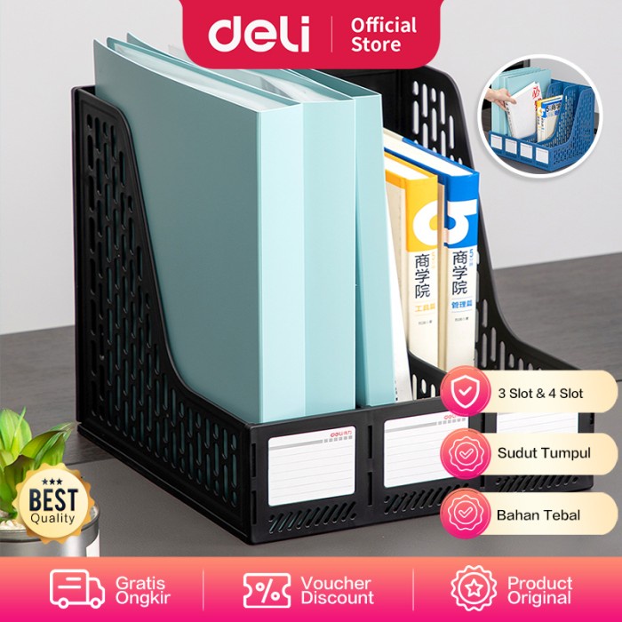 

Box File Deli File Tray Rak Box File Tempat Dokumen 4 Sekat 3 Warna 78998