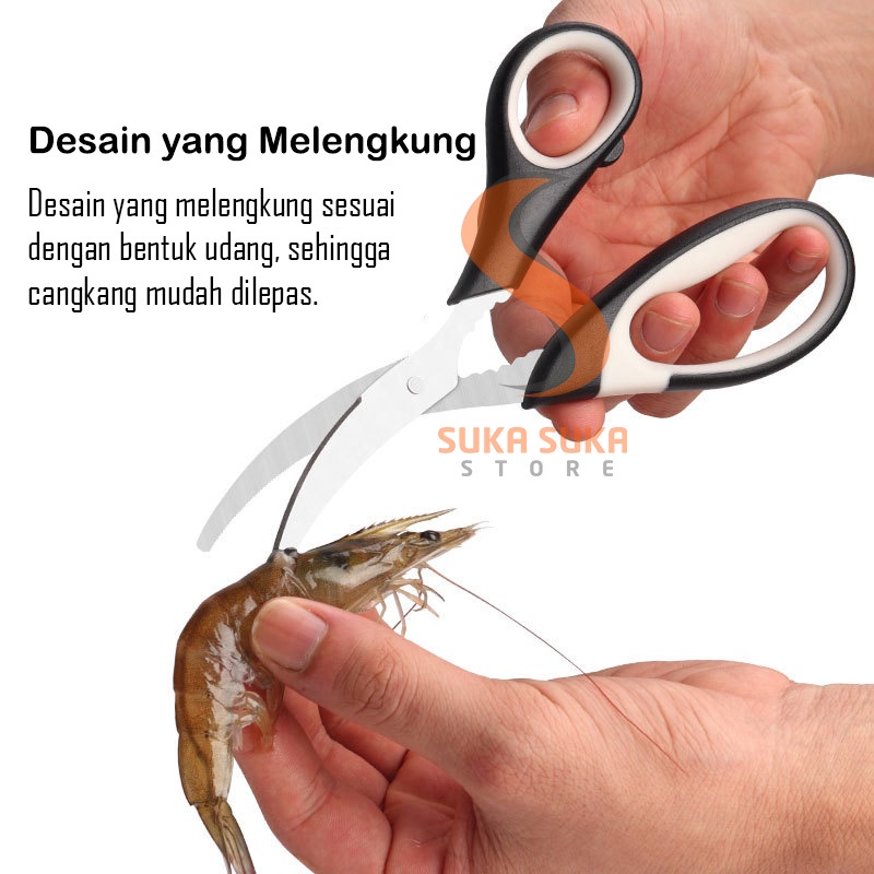 Gunting Seafood Kupas Kulit Udang Kepiting