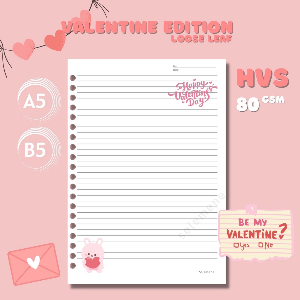 

Loose Leaf Valentine Edition HVS - Refill Binder Valentine Edition