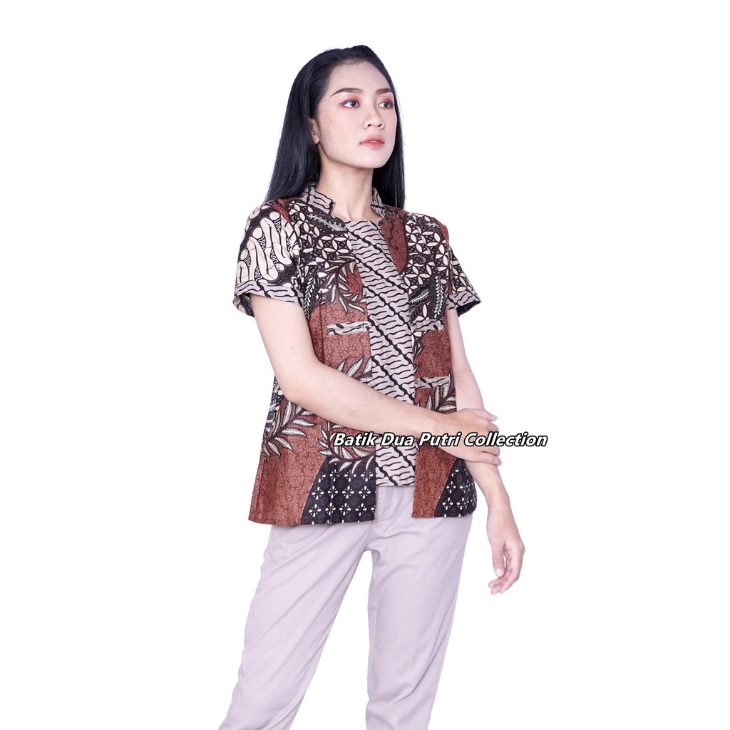 Blouse Batik Wanita Modern Trendy Terlaris By Batik Dua Putri Collection