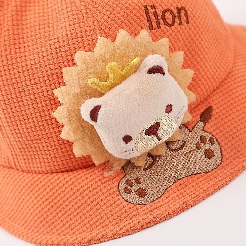 Topi Bucket hat bayi Lion Crown King boneka singa 3D baby boy