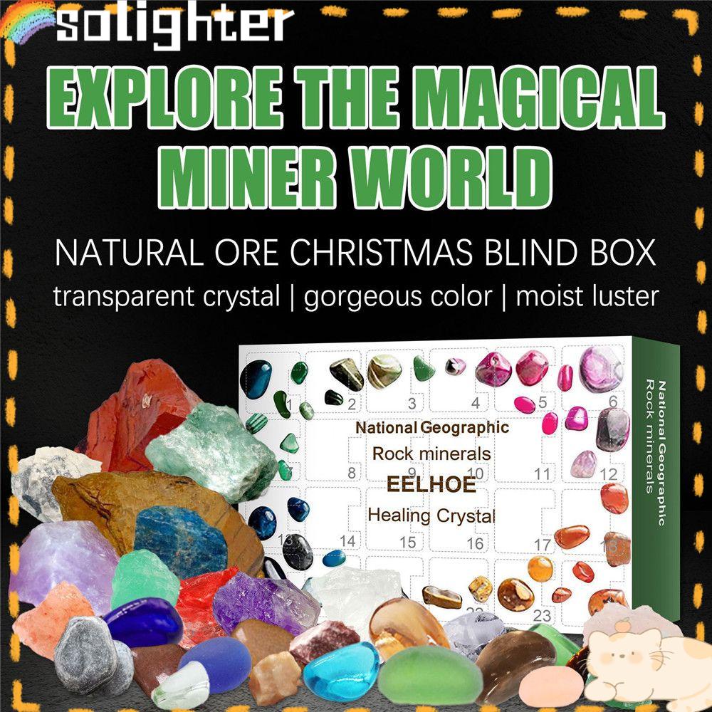 Solighter Mainan Edukasi Anak Kecil Kreatif Novelty Geografis Bijih Gift Box Natal Masa Kini Adven Kalender