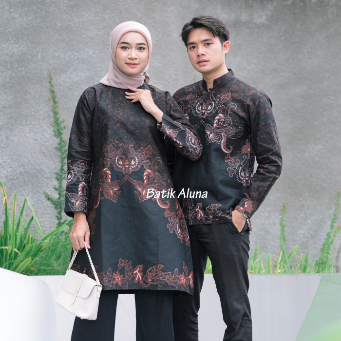 Batik Couple Pasangan Modern Original Lapis Furing - Lapis Trikot Batik Kerja Kantor Kondangan Size S M L XL XXL XXXL 010