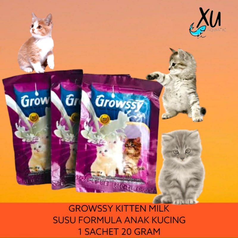 GROWSSY KUCING 1 SACHET SUSU ANAK KUCING KITTEN CAT MILK 20GR 20 GR