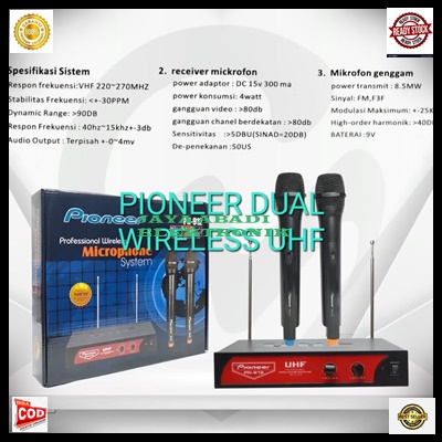 G669 PIONEER PIONER PIONNER MIC WIRELESS DIGITAL DUAL MIK WIRELES SEPASANG MIKROPON MIKROPHONE DISPLAY MICROPHONE KARAOKE VOKAL VOCAL ARTIS PROFESIONAL PRO SOUND BEST SISTEM AUDIO PANGGUNG LEGENDARY DYNAMIC PENGERAS SUARA HIFI SENSITIF MC PIDATO SEMINAR