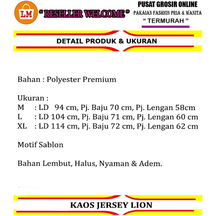 Kaos Jersey Pria LION Lengan Panjang T-Shirt Polos Olahraga Dry Fit Indoor Outdoor Size M-XL LMS 31351