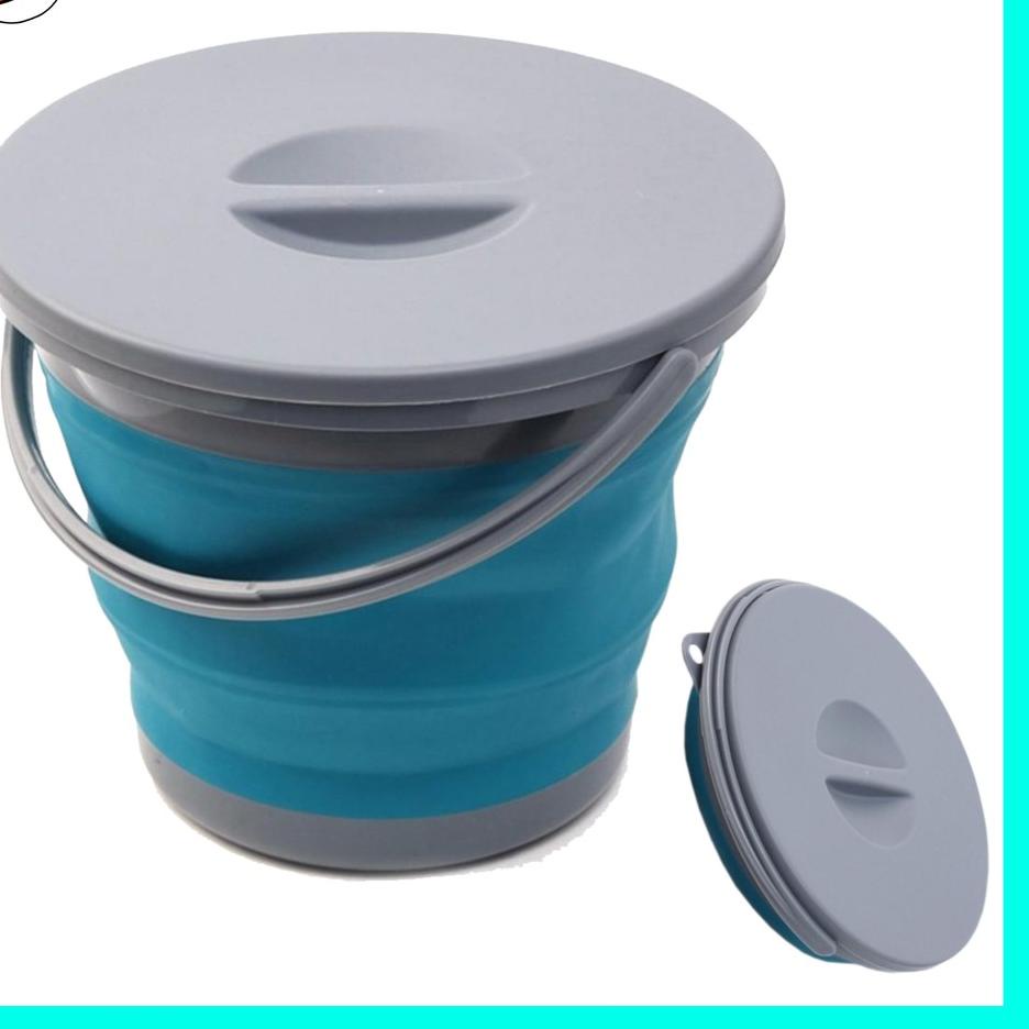 ♞ ASYPETS Ember Tutup 5 LITER Peralatan Kamar Mandi Ember Lipat Baskom Plastik Murah Ember Air -ST6 