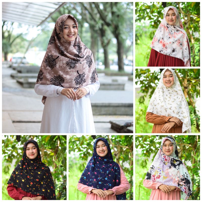 Khimar hijab wolfis motif by hijab SS series Zahra