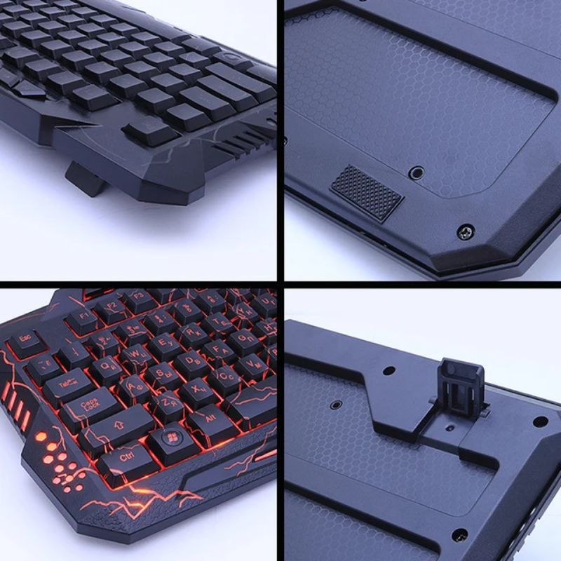 KEYBOARD GAMING V100 3 WARNA 114 KEYS+MOUSE